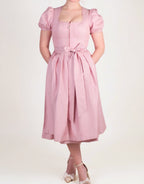 Dirndl Magnolia in Altrosa mit Puffärmeln, Vorderansicht